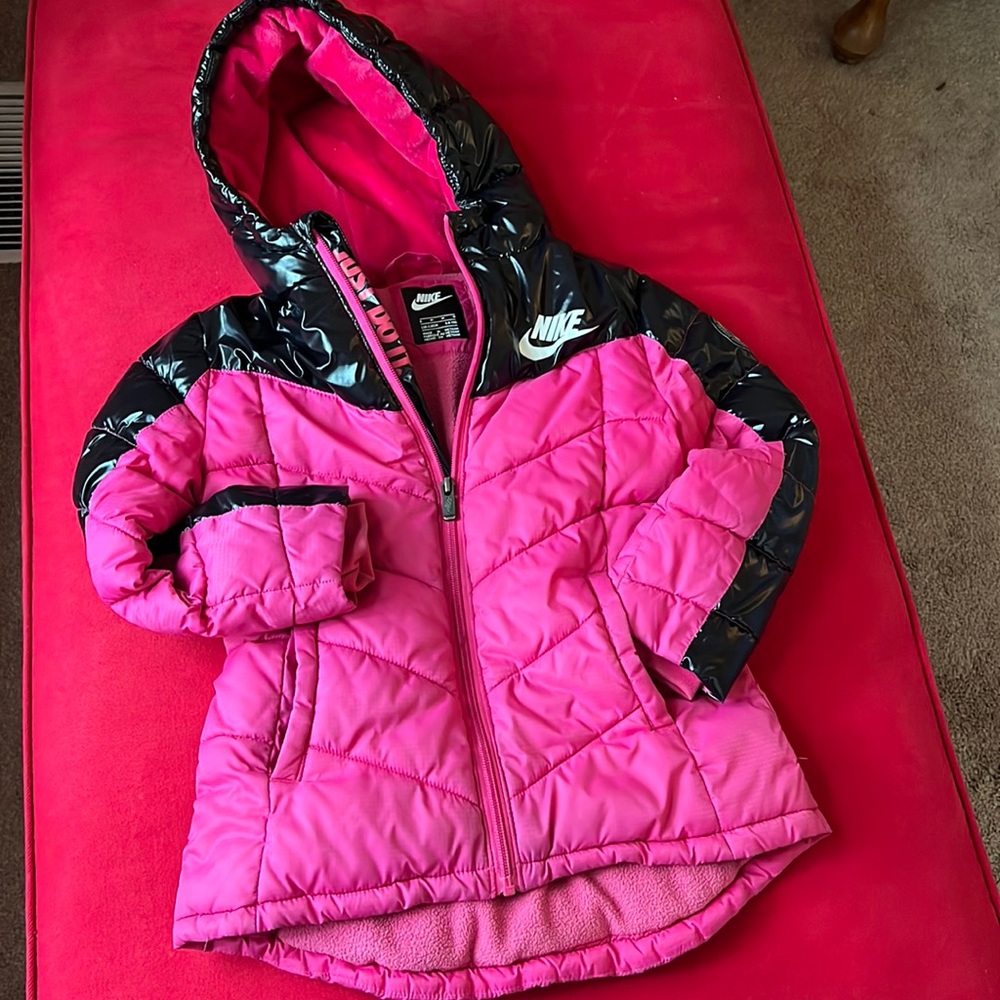 Nike, Winter jacket, fleece lined jacket, Size M or 5-6 year, hooded jacket.